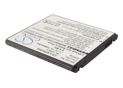3.7V, 1300mAh, Li-ion Battery fits Lg, Lu6200, Nitro Hd, 4.81Wh