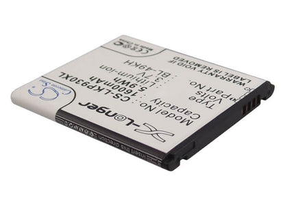 3.7V, 1600mAh, Li-ion Battery fits Verizon, Spectrum, Spectrum 4g, 5.92Wh
