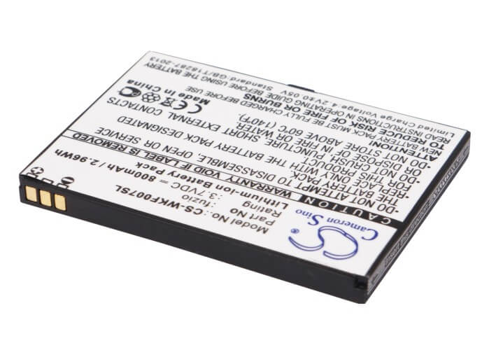 3.7V, 800mAh, Li-ion Battery fits Wiko, Fuzio, 2.96Wh