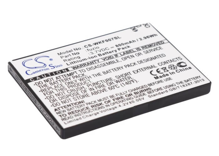 3.7V, 800mAh, Li-ion Battery fits Wiko, Fuzio, 2.96Wh