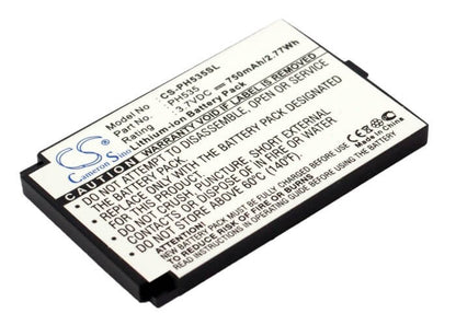 3.7V, 750mAh, Li-ion Battery fits Philips, 350, 355, 2.775Wh