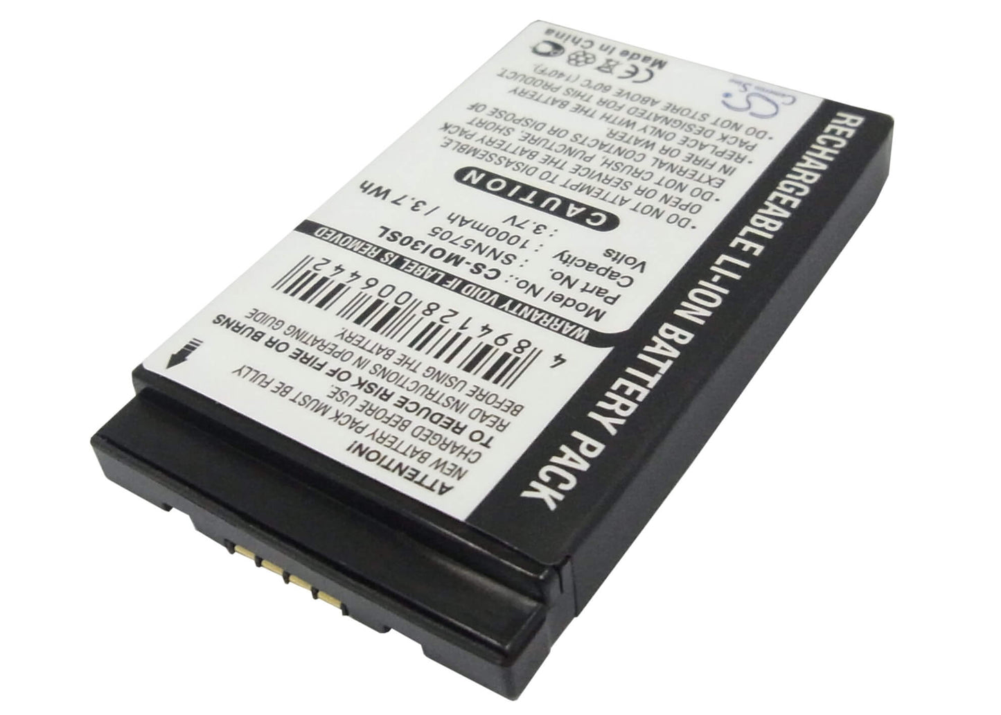 3.7V, 1000mAh, Li-ion Battery fits Motorola, I205, I215, 3.7Wh