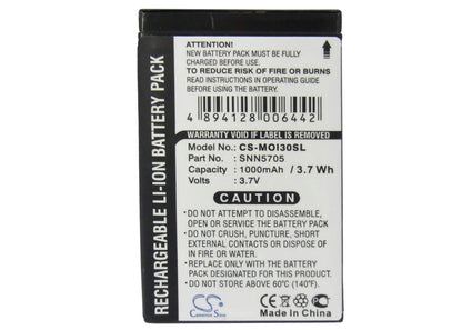 3.7V, 1000mAh, Li-ion Battery fits Motorola, I205, I215, 3.7Wh