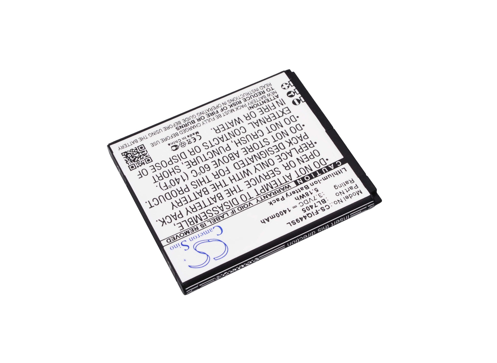 3.7V, 1400mAh, Li-ion Battery fits Fly, Iq449, 5.18Wh