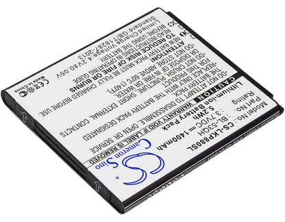 3.7V, 1400mAh, Li-ion Battery fits Lg, Escape, F160k, 5.18Wh