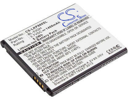 3.7V, 1400mAh, Li-ion Battery fits Metropcs, 4g, Lgms870, 5.18Wh
