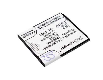 3.7V, 1800mAh, Li-ion Battery fits Metropcs, 4g, Lgms870, 6.66Wh