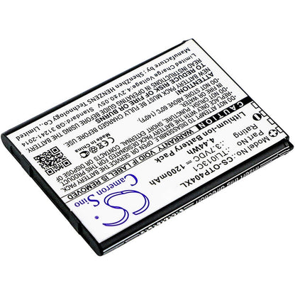 3.7V, 1200mAh, Li-ion Battery fits Alcatel, Go Flip V, One Touch Go Flip, 4.44Wh