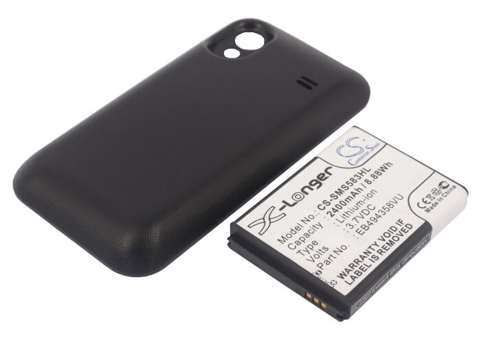 3.7V, 2400mAh, Li-ion Battery fits Samsung, Gt-s5830, Gt-s5830i, 8.88Wh