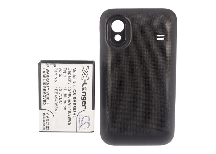 3.7V, 2400mAh, Li-ion Battery fits Samsung, Gt-s5830, Gt-s5830i, 8.88Wh