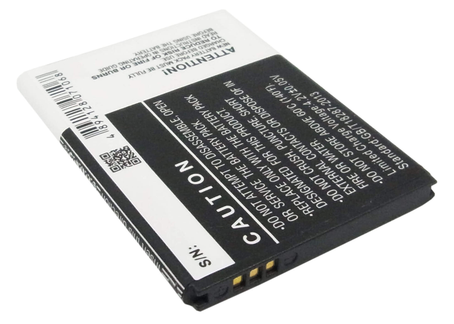 3.7V, 1300mAh, Li-ion Battery fits Samsung, Galaxy Ace Plus, Galaxy Ace Q, 4.81Wh