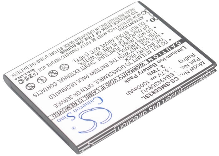 3.7V, 1000mAh, Li-ion Battery fits Samsung, Cooper, Fit, 3.7Wh