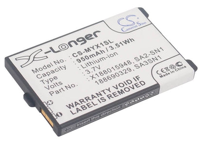 3.7V, 950mAh, Li-ion Battery fits Sagem, My-x1, Myx2-2, 3.515Wh