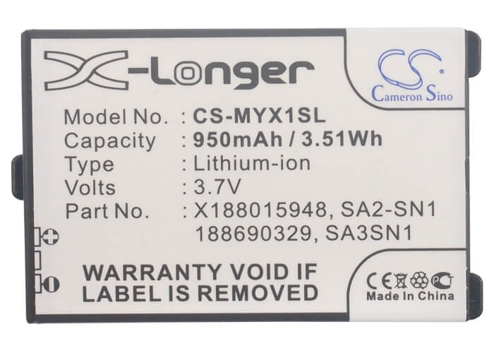 3.7V, 950mAh, Li-ion Battery fits Sagem, My-x1, Myx2-2, 3.515Wh