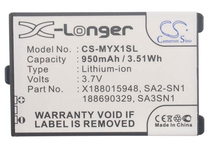 3.7V, 950mAh, Li-ion Battery fits Sagem, My-x1, Myx2-2, 3.515Wh