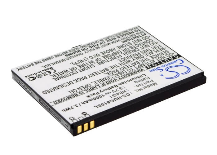 3.7V, 1000mAh, Li-ion Battery fits Huawei, G6610, G6610v, 3.7Wh