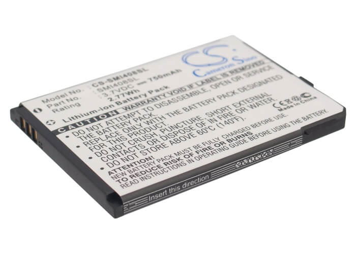 3.7V, 750mAh, Li-ion Battery fits Samsung, Sgh-i400, Sgh-i408, 2.775Wh