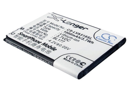 3.7V, 1000mAh, Li-ion Battery fits Lenovo, A518, 3.7Wh