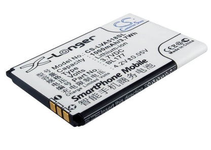 3.7V, 1000mAh, Li-ion Battery fits Lenovo, A518, 3.7Wh