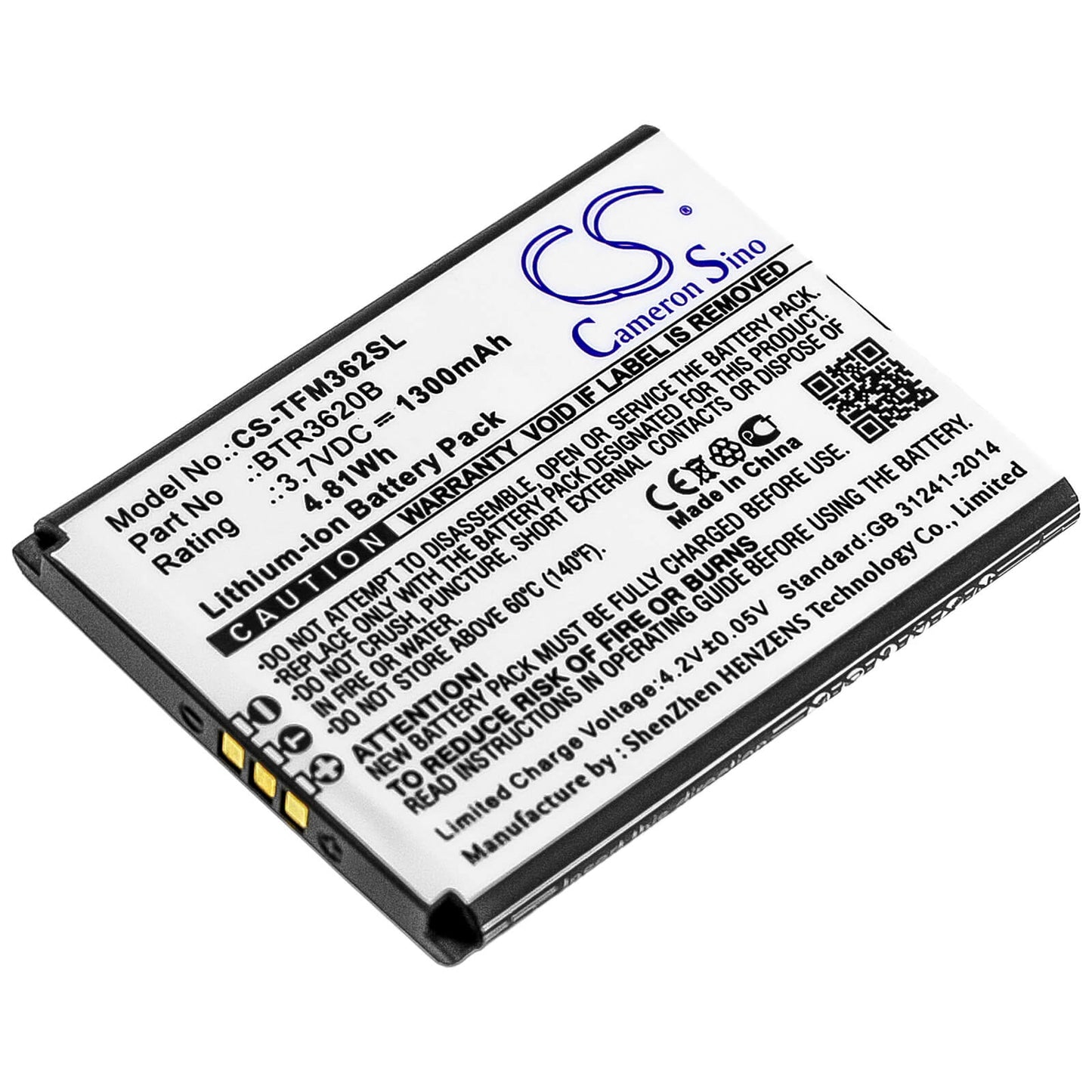 3.7V, 1300mAh, Li-ion Battery fits Teleepoch, Flip M3620, 4.81Wh