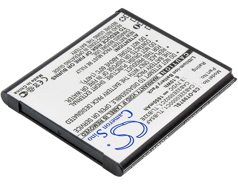 Mobile, Smartphone 3.7V, 1650mAh, Li-ion Battery fits Alcatel, Linkzone 41, Linkzone 5271, 6.105Wh