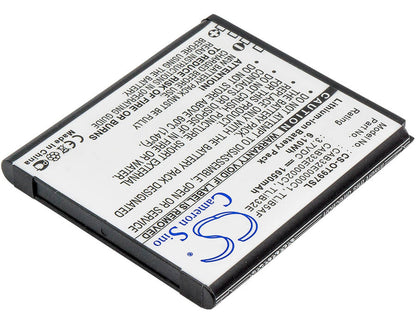 Mobile, Smartphone 3.7V, 1650mAh, Li-ion Battery fits Base, Lutea 3, Lutea Iii, 6.105Wh