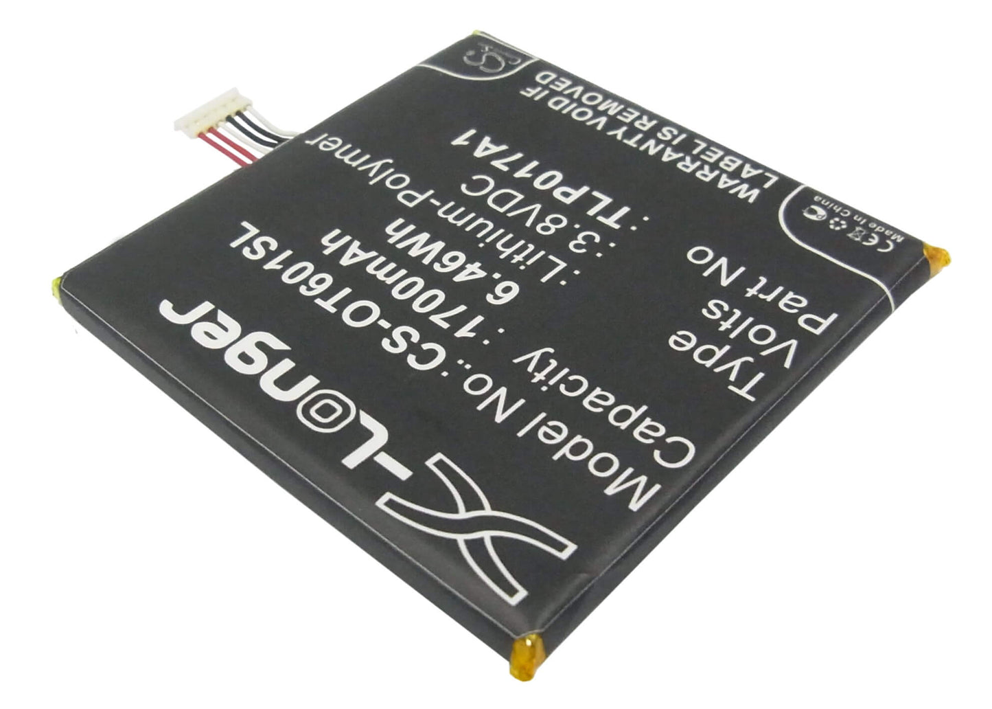 3.8V, 1700mAh, Li-Polymer Battery fits Alcatel, Idol 2 Mini, Idol Mini, 6.46Wh