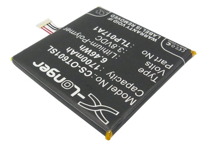 3.8V, 1700mAh, Li-Polymer Battery fits Tcl, S530t, 6.46Wh