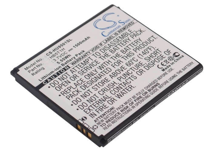 3.7V, 1500mAh, Li-ion Battery fits Huawei, Ascend D, Ascend D Lte, 5.55Wh