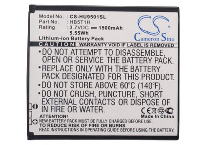 3.7V, 1500mAh, Li-ion Battery fits Huawei, Ascend D, Ascend D Lte, 5.55Wh