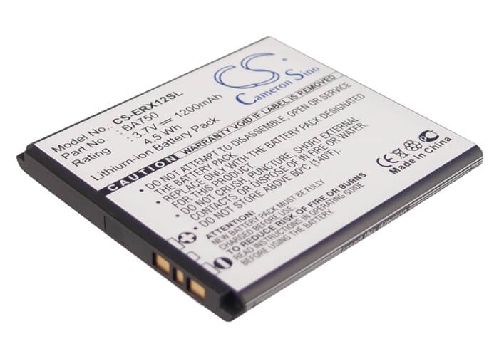 3.7V, 1200mAh, Li-ion Battery fits Sony Ericsson, Acro, Anzu, 4.44Wh
