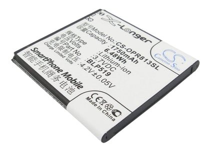 3.7V, 1750mAh, Li-ion Battery fits Oppo, 701t, R813t, 6.475Wh