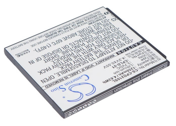 3.7V, 1250mAh, Li-ion Battery fits Coolpad, 5876, 5890, 4.625Wh