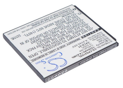 3.7V, 1250mAh, Li-ion Battery fits Coolpad, 5876, 5890, 4.625Wh