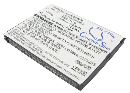 3.7V, 1140mAh, Li-ion Battery fits Hp, Hstnh-c19c, Ipaq Data Messenger, 4.218Wh