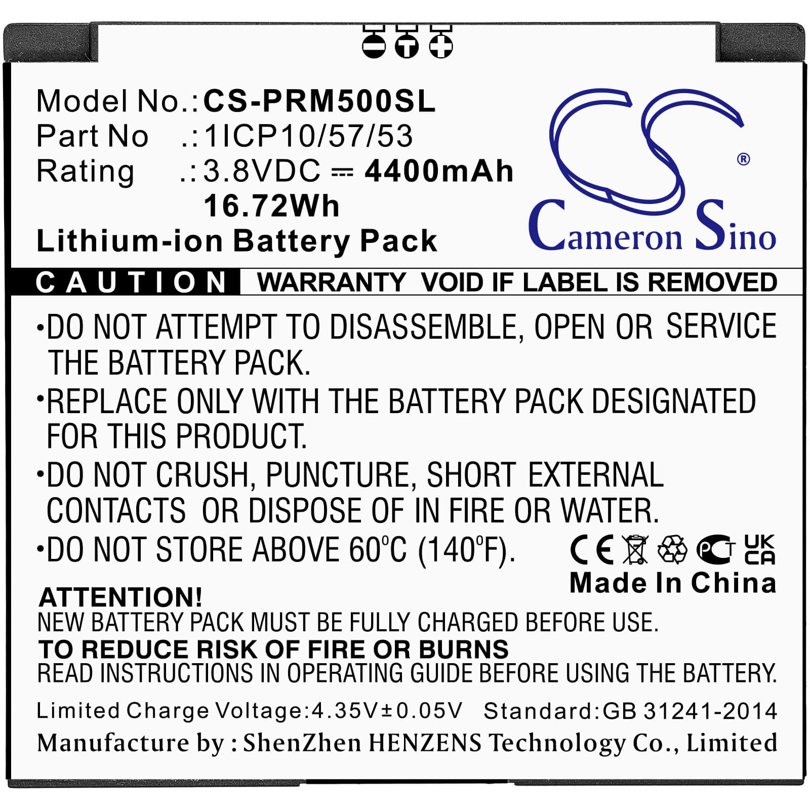 3.8V, 4400mAh, Li-ion Battery fits Purism, Librem 5, 16.72Wh