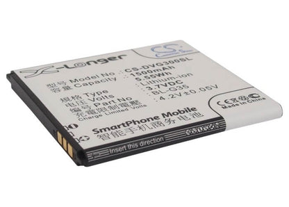3.7V, 1500mAh, Li-ion Battery fits Doov, D300, D900, 5.55Wh