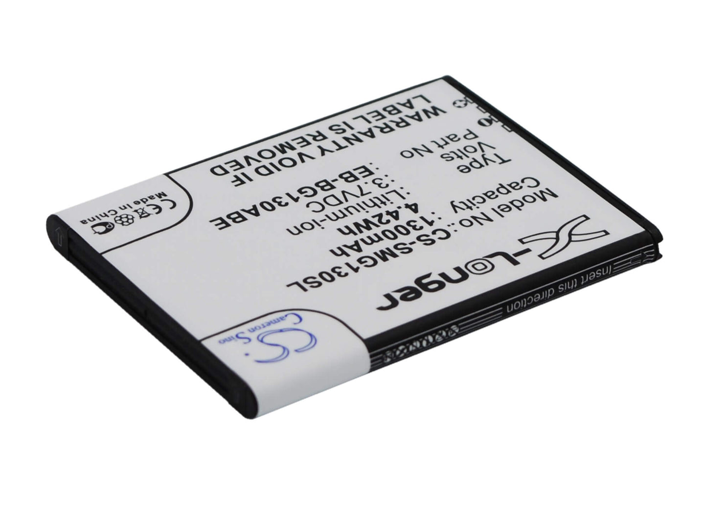 3.7V, 1300mAh, Li-ion Battery fits Samsung, Galaxy Star 2 Duos, Galaxy Young 2, 4.81Wh