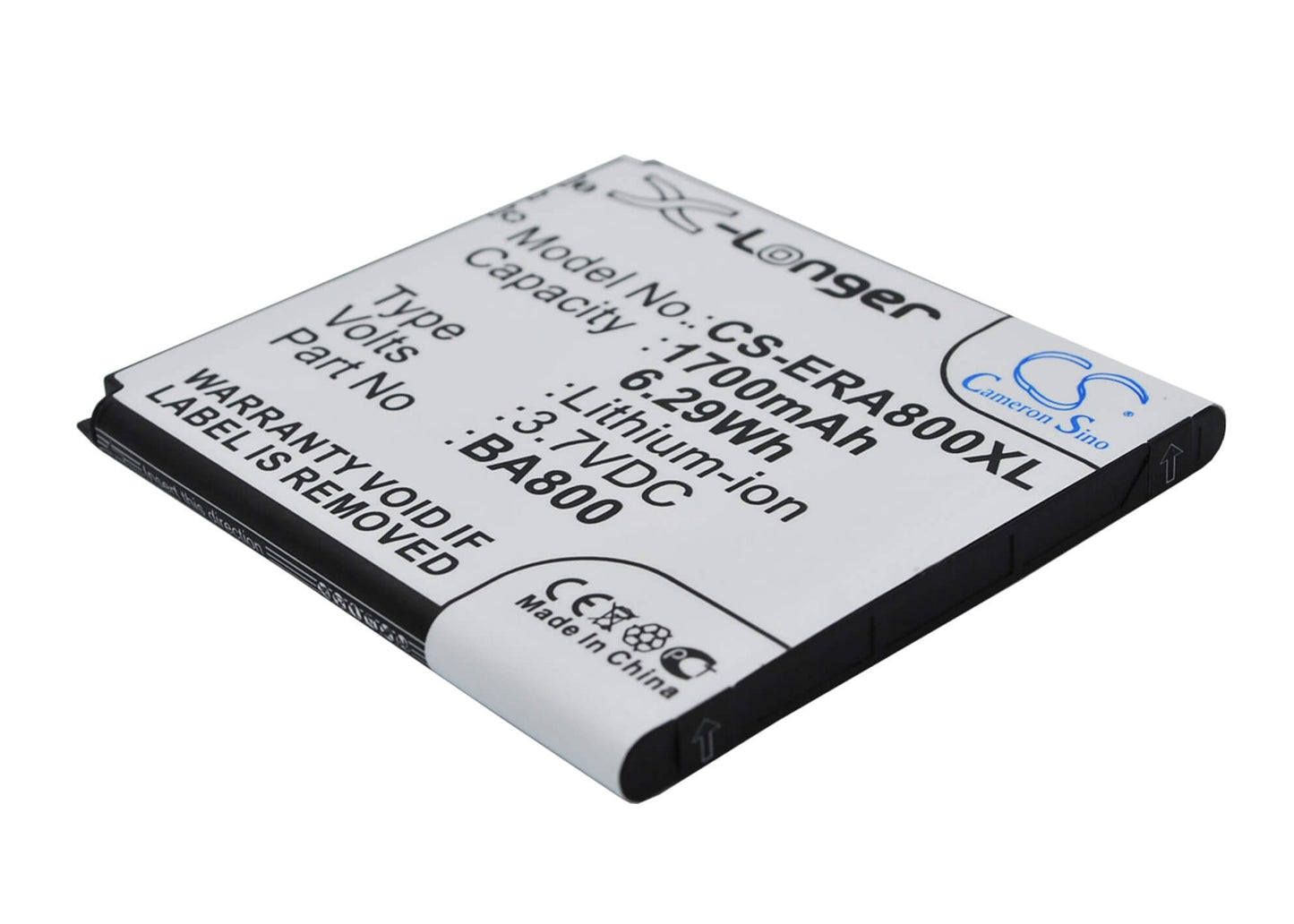 3.7V, 1700mAh, Li-ion Battery fits Sony Ericsson, Arc Hd, Hikari, 6.29Wh