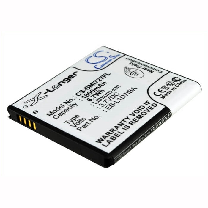 3.7V, 1800mAh, Li-ion Battery fits Samsung, Galaxy S Hercules, Galaxy S Ii X, 6.66Wh