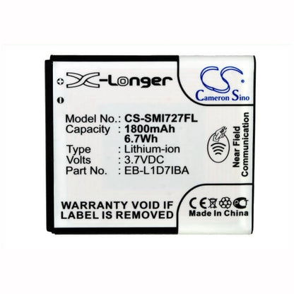 3.7V, 1800mAh, Li-ion Battery fits T-mobile, Galaxy S Ii, Galaxy S Ii 4g, 6.66Wh