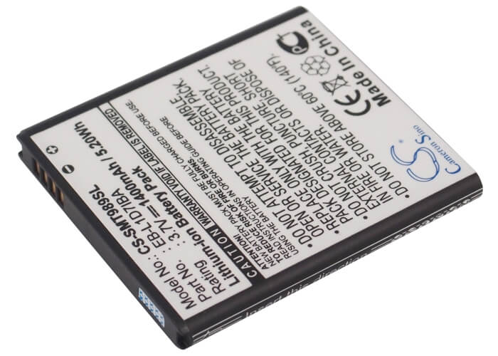 CS-SMT989SL, Mobile, Smartphone 3.7V, 1400mAh, Li-ion Battery fits T-mobile, Galaxy S Ii, Galaxy S Ii 4g, 5.18Wh