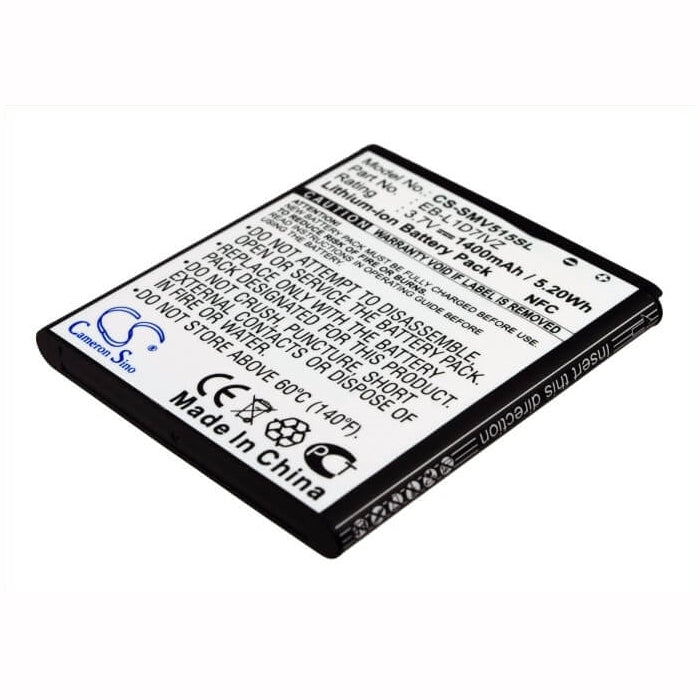 CS-SMV515SL, Mobile, Smartphone 3.7V, 1400mAh, Li-ion Battery fits Samsung, Sch-i515, 5.18Wh