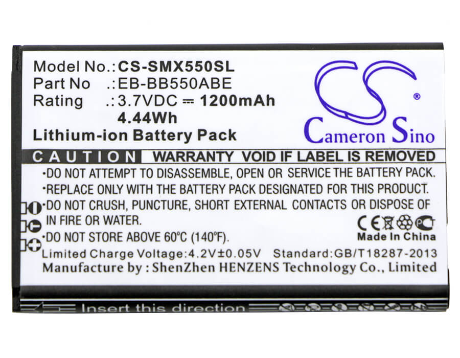 3.7V, 1200mAh, Li-ion Battery fits Samsung, Sm-b550, Sm-b550h, 4.44Wh