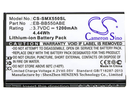3.7V, 1200mAh, Li-ion Battery fits Samsung, Sm-b550, Sm-b550h, 4.44Wh