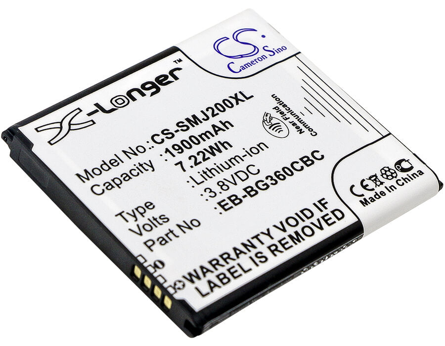 3.8V, 1900mAh, Li-ion Battery fits Samsung, Galaxy Core Prime, Galaxy Core Prime Cdma, 7.22Wh