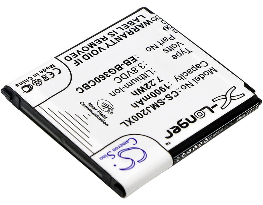 3.8V, 1900mAh, Li-ion Battery fits Samsung, Galaxy Core Prime, Galaxy Core Prime Cdma, 7.22Wh