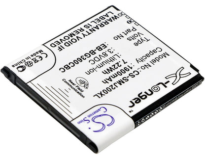 3.8V, 1900mAh, Li-ion Battery fits Samsung, Galaxy Core Prime, Galaxy Core Prime Cdma, 7.22Wh