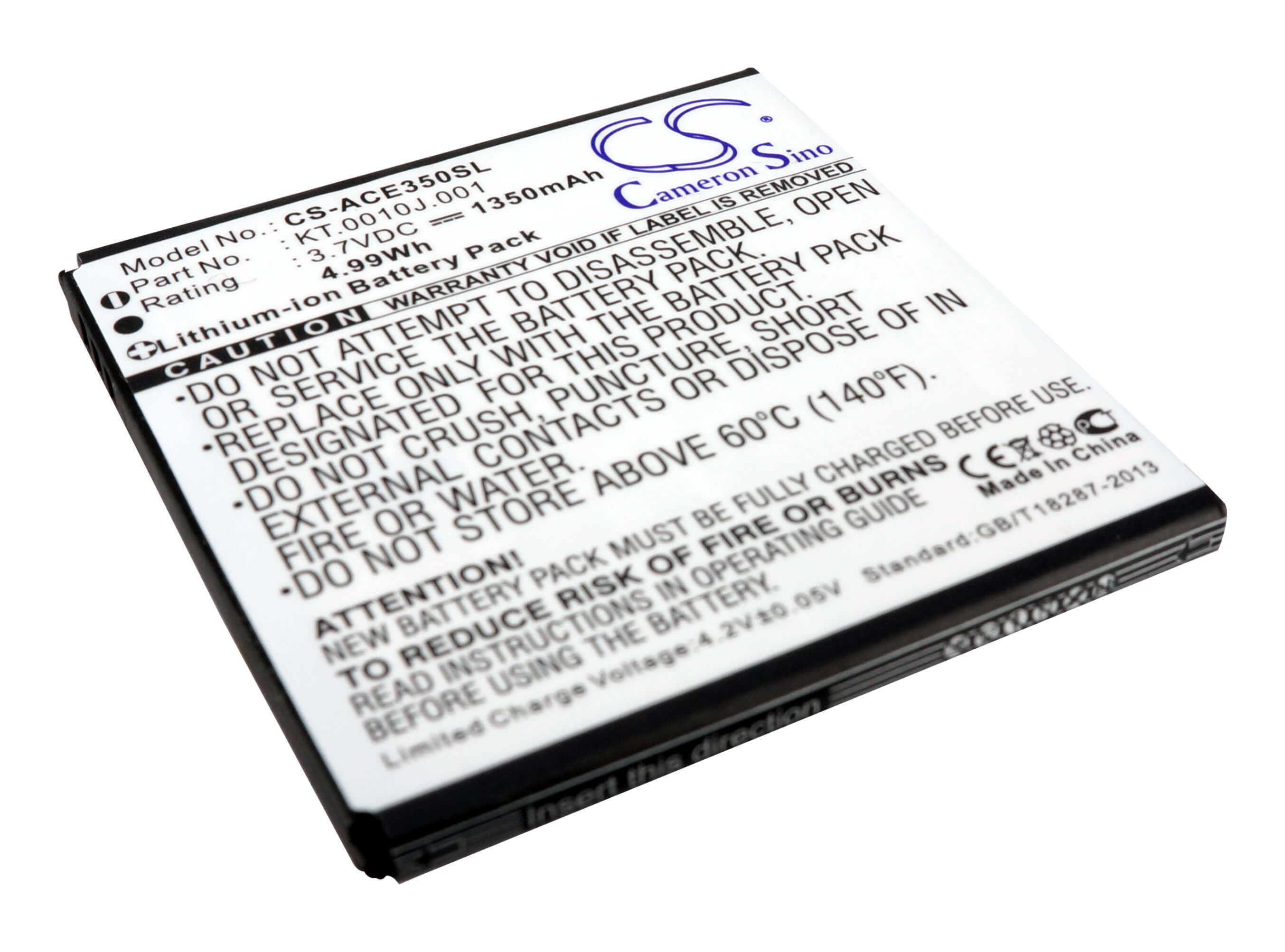 3.7V, 1350mAh, Li-ion Battery fits Acer, Ak330, Ak330s, 4.995Wh