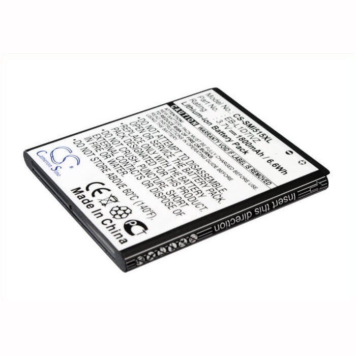CS-SMI515XL, Mobile, Smartphone 3.7V, 1800mAh, Li-ion Battery fits Samsung, Sch-i515, 6.66Wh
